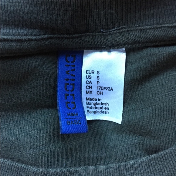 H&M Army Green T-shirt w/ rolled sleeves - Picture 2 of 2